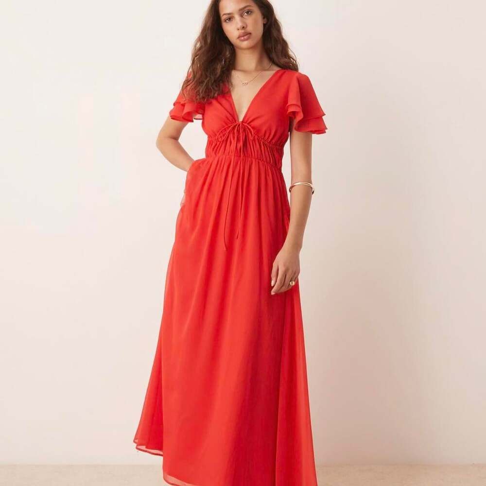 ASOS DESIGN Red Dress Size 14 EUC | Elegant Party Cocktail Dress